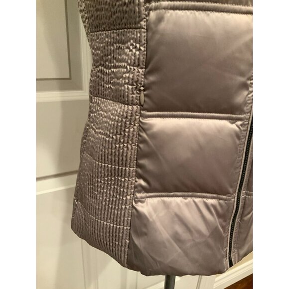 BCBG Max Azria Camel Puffer Vest W/ Detachable Faux Fur Trimmed Hood, Size S - Picture 3 of 9